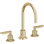 California Faucets Rincon Bay 1.2 GPM Widespread Bathroom Faucet with 1-1/4" Completely Finished ZeroDrain and Lever Handles Polished Brass Uncoated
