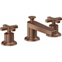California Faucets Rincon Bay 1.2 GPM Widespread Bathroom Faucet with Pop-Up Drain Assembly and Cross Handles Antique Copper Flat