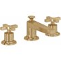 California Faucets Rincon Bay 1.2 GPM Widespread Bathroom Faucet with Pop-Up Drain Assembly and Cross Handles Burnished Brass Uncoated