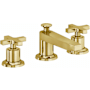 California Faucets Rincon Bay 1.2 GPM Widespread Bathroom Faucet with Pop-Up Drain Assembly and Cross Handles Lifetime Polished Gold