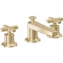 California Faucets Rincon Bay 1.2 GPM Widespread Bathroom Faucet with Pop-Up Drain Assembly and Cross Handles Satin Brass