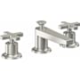 California Faucets Rincon Bay 1.2 GPM Widespread Bathroom Faucet with 1-1/4" ZeroDrain and Cross Handles Ultra Stainless Steel