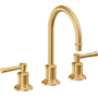 California Faucets Miramar 1.2 GPM Widespread Bathroom Faucet with 2-1/4" Completely Finished ZeroDrain Assembly Lifetime Satin Gold