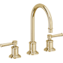 California Faucets Miramar 1.2 GPM Widespread Bathroom Faucet with 2-1/4" Completely Finished ZeroDrain Assembly Polished Brass Uncoated