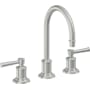 California Faucets Miramar 1.2 GPM Widespread Bathroom Faucet with 2-1/4" Completely Finished ZeroDrain Assembly Satin Chrome