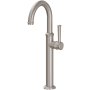 California Faucets Miramar 1.2 GPM Single Hole Bathroom / Bar / Prep Faucet with High Spout and Lever Handle Satin Nickel