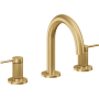 California Faucets D Street 1.2 GPM Widespread Bathroom Faucet with 1-1/4" ZeroDrain and Lever Handles Lifetime Satin Gold