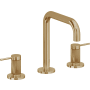 California Faucets D Street 1.2 GPM Widespread Bathroom Faucet with 1-1/4" Completely Finished ZeroDrain and Lever Handles Burnished Brass Uncoated