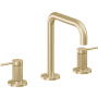California Faucets D Street 1.2 GPM Widespread Bathroom Faucet with 1-1/4" Completely Finished ZeroDrain and Lever Handles Satin Brass