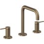 California Faucets D Street 1.2 GPM Widespread Bathroom Faucet with 1-1/4" Completely Finished ZeroDrain and Lever Handles Antique Brass Flat