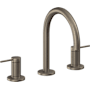 California Faucets D Street 1.2 GPM Widespread Bathroom Faucet with 1-1/4" ZeroDrain and Lever Handles Antique Nickel Flat