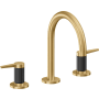 California Faucets D Street 1.2 GPM Widespread Bathroom Faucet with 1-1/4" ZeroDrain and Lever Handles Lifetime Satin Gold