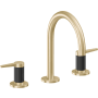 California Faucets D Street 1.2 GPM Widespread Bathroom Faucet with 1-1/4" ZeroDrain and Lever Handles Satin Brass