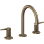 California Faucets D Street 1.2 GPM Widespread Bathroom Faucet with 1-1/4" ZeroDrain and Lever Handles Antique Brass Flat