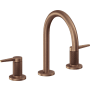 California Faucets D Street 1.2 GPM Widespread Bathroom Faucet with 1-1/4" ZeroDrain and Lever Handles Antique Copper Flat