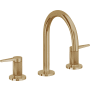 California Faucets D Street 1.2 GPM Widespread Bathroom Faucet with 1-1/4" ZeroDrain and Lever Handles Burnished Brass Uncoated