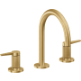 California Faucets D Street 1.2 GPM Widespread Bathroom Faucet with 1-1/4" ZeroDrain and Lever Handles Lifetime Satin Gold