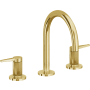 California Faucets D Street 1.2 GPM Widespread Bathroom Faucet with 1-1/4" Completely Finished ZeroDrain and Lever Handles Lifetime Polished Gold