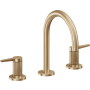 California Faucets D Street 1.2 GPM Widespread Bathroom Faucet with 1-1/4" Completely Finished ZeroDrain and Lever Handles Satin Bronze