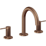 California Faucets D Street 1.2 GPM Widespread Bathroom Faucet with 1-1/4" Completely Finished ZeroDrain and Lever Handles Antique Copper Flat