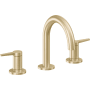 California Faucets D Street 1.2 GPM Widespread Bathroom Faucet with 1-1/4" ZeroDrain and Lever Handles Satin Brass