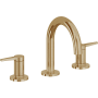 California Faucets D Street 1.2 GPM Widespread Bathroom Faucet with 1-1/4" Completely Finished ZeroDrain and Lever Handles Burnished Brass Uncoated