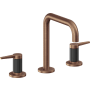 California Faucets D Street 1.2 GPM Widespread Bathroom Faucet with 1-1/4" Completely Finished ZeroDrain and Lever Handles Antique Copper Flat
