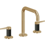 California Faucets D Street 1.2 GPM Widespread Bathroom Faucet with 1-1/4" Completely Finished ZeroDrain and Lever Handles Burnished Brass Uncoated