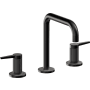 California Faucets D Street 1.2 GPM Widespread Bathroom Faucet with 1-1/4" Completely Finished ZeroDrain and Lever Handles Matte Black