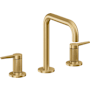 California Faucets D Street 1.2 GPM Widespread Bathroom Faucet with 1-1/4" ZeroDrain and Lever Handles Lifetime Satin Gold