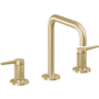 California Faucets D Street 1.2 GPM Widespread Bathroom Faucet with 1-1/4" ZeroDrain and Lever Handles Satin Brass