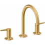 California Faucets D Street 1.2 GPM Widespread Bathroom Faucet with 1-1/4" Completely Finished ZeroDrain and Lever Handles Lifetime Satin Gold