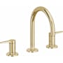California Faucets D Street 1.2 GPM Widespread Bathroom Faucet with 1-1/4" Completely Finished ZeroDrain and Lever Handles Polished Brass Uncoated