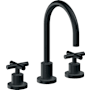 California Faucets Tiburon 1.2 GPM Widespread Bathroom Faucet with Double Handles - Includes Ceramic Disc Valve Carbon