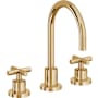 California Faucets Tiburon 1.2 GPM Widespread Bathroom Faucet with Double Handles - Includes Ceramic Disc Valve French Gold