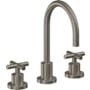 California Faucets Tiburon 1.2 GPM Widespread Bathroom Faucet with Double Handles - Includes Ceramic Disc Valve Graphite