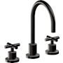California Faucets Tiburon 1.2 GPM Widespread Bathroom Faucet with Double Handles - Includes Ceramic Disc Valve Matte Black