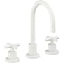 California Faucets Tiburon 1.2 GPM Widespread Bathroom Faucet with Double Handles - Includes Ceramic Disc Valve Matte White