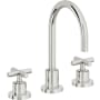 California Faucets Tiburon 1.2 GPM Widespread Bathroom Faucet with Double Handles - Includes Ceramic Disc Valve Polished Chrome