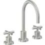 California Faucets Tiburon 1.2 GPM Widespread Bathroom Faucet with Double Handles - Includes Ceramic Disc Valve Satin Chrome