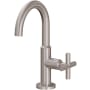 California Faucets Tiburon 1.2 GPM Single Hole Bathroom / Bar / Prep Faucet with Low Spout and Cross Handle Satin Nickel