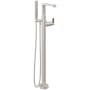 California Faucets Morro Bay Floor Mounted Tub Filler with Built-In Diverter - Includes Hand Shower Satin Nickel
