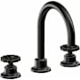 California Faucets Descanso Works 1.2 GPM Widespread Bathroom Faucet with Pop-Up Drain Assembly and Wheel Handles Matte Black