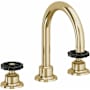 California Faucets Descanso Works 1.2 GPM Widespread Bathroom Faucet with Pop-Up Drain Assembly and Wheel Handles Polished Brass