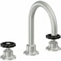 California Faucets Descanso Works 1.2 GPM Widespread Bathroom Faucet with Pop-Up Drain Assembly and Wheel Handles Satin Chrome