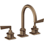 California Faucets Steampunk Bay 1.2 GPM Widespread Bathroom Faucet Antique Brass Flat