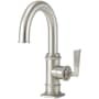 California Faucets Steampunk Bay 1.2 GPM Single Hole Bathroom / Bar / Prep Faucet with Cane Spout and Lever Handle Satin Nickel