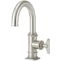 California Faucets Steampunk Bay 1.2 GPM Single Hole Bathroom / Bar / Prep Faucet with Cane Spout and Dial Handle Satin Nickel