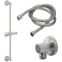 California Faucets Jalama Slide Bar Kit for Hand Shower with Hammered Cylinder Knob Handle – Includes Hand Shower Hose and Wall Supply Elbow Satin Nickel