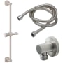 California Faucets Jalama Slide Bar Kit for Hand Shower with Intaglio Rivulet Cylinder Knob Handle – Includes Hand Shower Hose and Wall Supply Elbow Satin Nickel